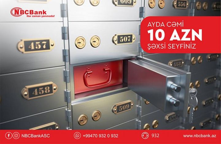 Cəmi 10 manatdan başlayan qiymətlərlə bankda şəxsi seyf!