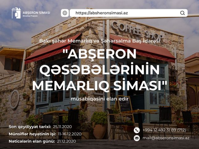 Bakının 3 qəsəbəsinin memarlığı üzrə müsabiqə elan edildi - 60 MİN MANAT MÜKAFAT