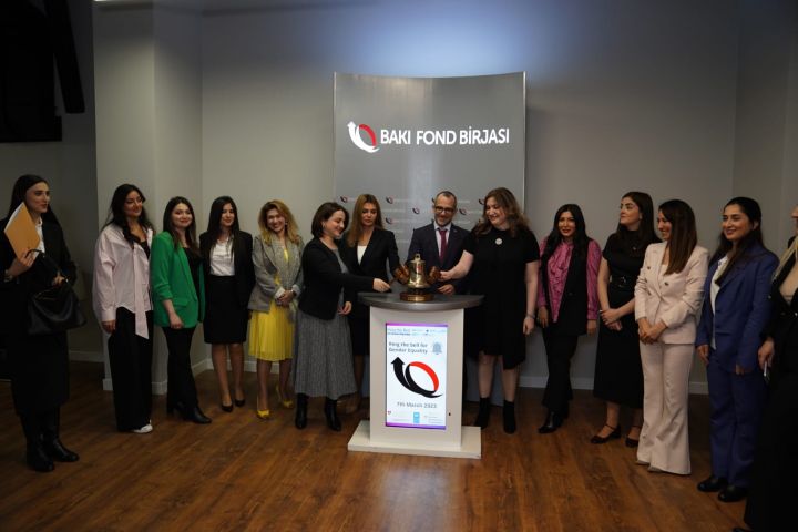 Bakı Fond Birjasında gender bərabərliyinə  həsr edilmiş “Açılış Zəngi” keçirilib - FOTOLAR