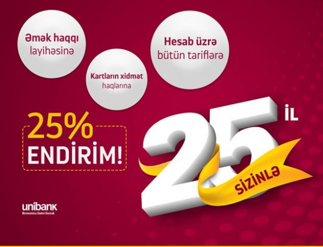 Unibank biznes sahibləri üçün 25%-lik endirim paketi təqdim edir